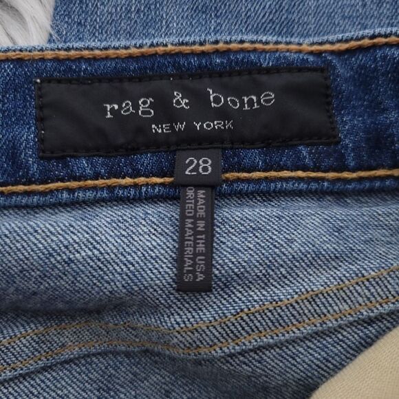 Rag and Bone Ankle Cigarette Womens Size 28 Blue Gold Metallic Dip Hem - Picture 15 of 16